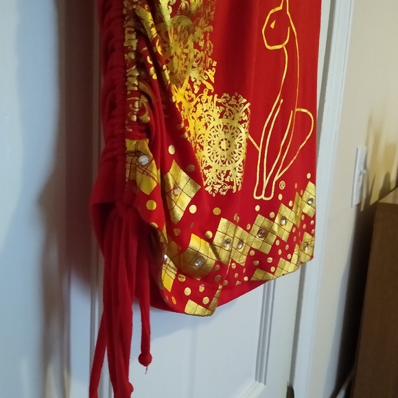 Y2K Vintage Baby Phat Red and Gold Debut KLS Designer Tee NWOT - Picture 3 of 16